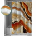 thumbnail image 3 of Marble Texture Shower Curtain Set ，Waterproof Fabric Shower Curtains Orange White Watermark Watercolor Shower Curtains for Bathroom,Bathroom Decor 54x"78", 3 of 6