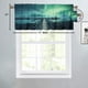 thumbnail image 4 of Cortina con diseño de aurora boreal para cocina, cenefa con diseño de puente de madera y paisaje mágico para sala de estar, dormitorio, cenefa de cocina con bolsillo para varilla, cortina para, 4 of 6