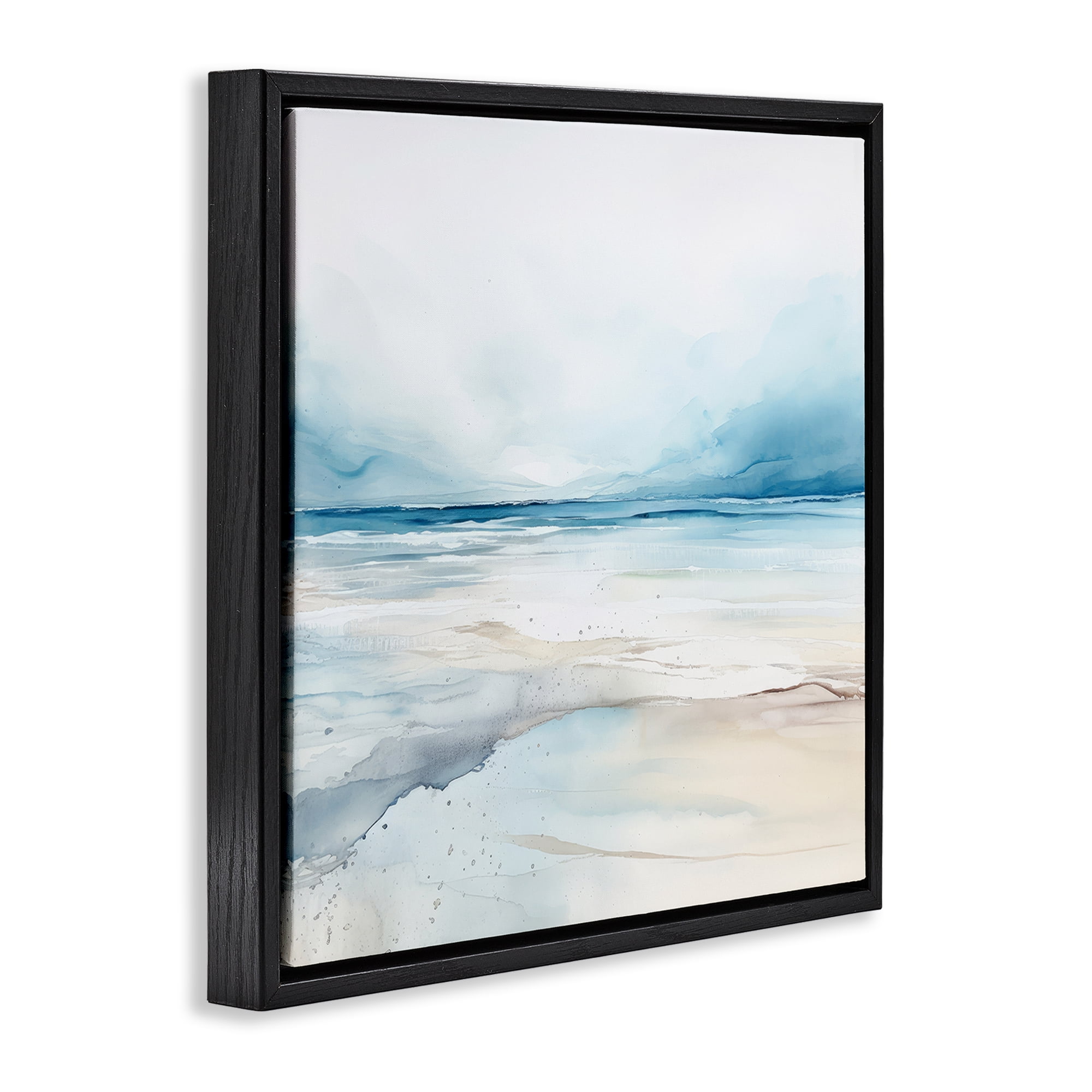 Stupell Industries Nautical Scenery Abstract Abstract Painting Black Floater Framed Canvas Art Print Wall Art, 25 x 25