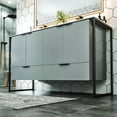 thumbnail image 4 of Eviva Moma 48 Inch Grey Double Sink Bathroom Vanity with Black Metallic Legs, 4 of 7