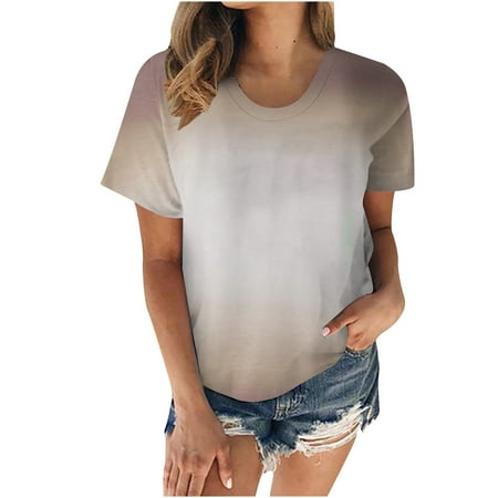 

Tank Top for Women Sexy Tops for Women Women s Trendy Printed Crew Neck Loose Fit Short Sleeve T Shirt Pullover Tops Blouse Tshirts Shirts for Women Shirts for Women on Sale Clearance Gray 2XL