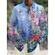 thumbnail image 1 of Camisa de hombre Camisa de lino Estampado gráfico floral Camisa de vestir de manga larga para exteriores Ropa de calle Ropa de lino Diseñador, 1 of 6
