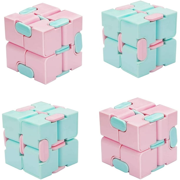 Stores Infinity Cube Fidget Cube Toy Anxiety Relief Fidget Finger Toys For Kids And Adults Blue Pink 4pcs Walmart Com