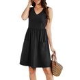 thumbnail image 2 of Womens Summer Dresses 2025 Casual Sleeveless Sundress Beach Vacation Flowy Midi Dresses with Pockets Black S, 2 of 5