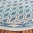 thumbnail image 4 of SAFAVIEH Courtyard Nicholas Geometric Diamonds Indoor/Outdoor Area Rug, 6'7" x 6'7" Round, Navy/Grey, 4 of 10