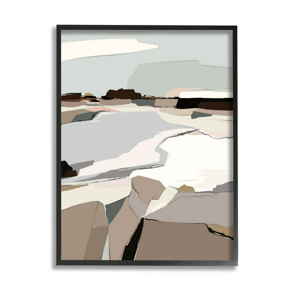 Stupell Industries Abstract Glattalp Reservoir Landscape Graphic Art Black Framed Art Print Wall Art, Design by Nikita Jariwala