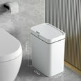 thumbnail image 6 of CshidWorld Automatic Bathroom Trash Can with Lid, 3.95 Gallon Touchless Trash Bin, Smart Plastic Slim Garbage Can Small White Wastebasket for Bedroom, Bathroom, Office, Living Room, Toilet, RV, 6 of 7