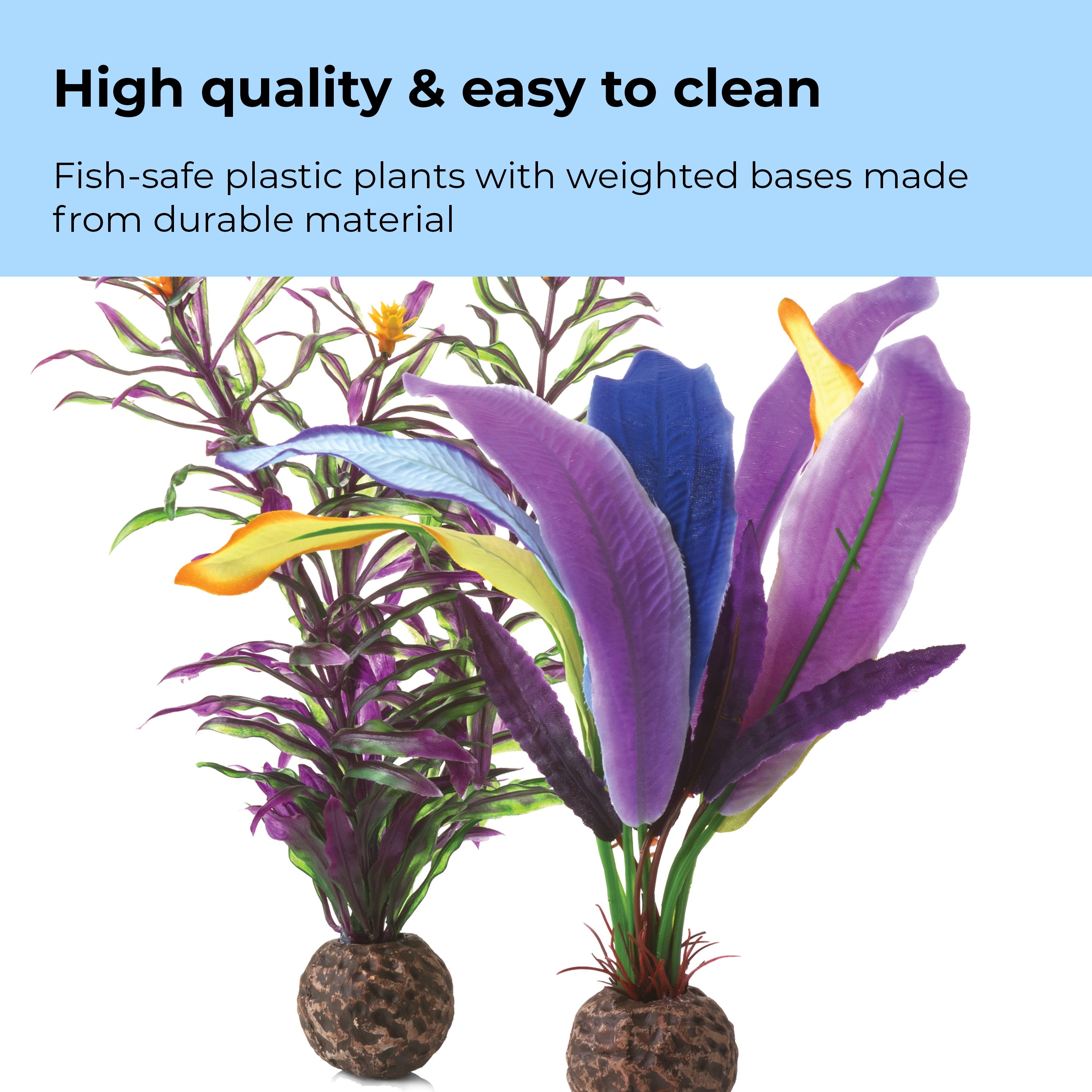 biOrb Small Parrot Feathers Plant Set - Purple Aquarium Plant Decoration