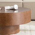 thumbnail image 6 of Hassch 31.4-inch Round Coffee Table, Simple Cocktail Table, Modern Center Table for Living Room, Dark Walnut, 6 of 7