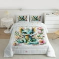 thumbnail image 2 of Manfei Kawaii Dragon Bedding Comforter Set,Cute Wild Animal Twin Comforter Sets,Colorful Floral Blossom Bedding Set For Boys Teens,Ultra Soft Home Decor Reversible,2-Piece, 2 of 8