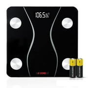 Digital Scale Precision Bathroom Scale Display Step-On Technology Body Weight (01 B Black)