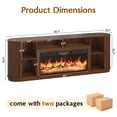 thumbnail image 2 of Blotout 86" Fireplace TV Stand for TVs Up to 95" with 40" Electric Fireplace, Mid-Century Entertainment Center with Power Outlet & Sliding Doors, Curved Reeded Media Console Cabinet, Walnut, 2 of 12