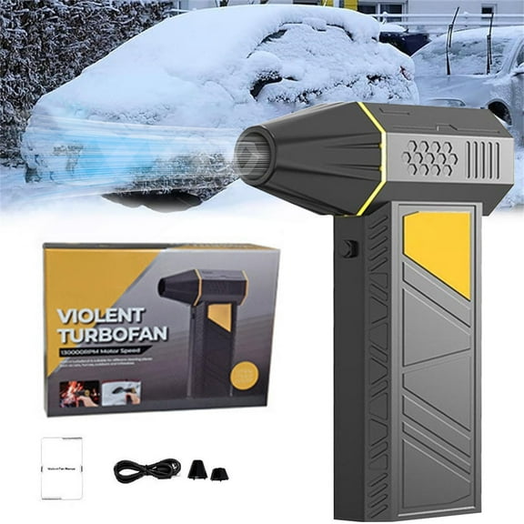 Snow Whiz Turbo Blower, Snowwhiz Turbo Blower with Led, 3 Gear Adjustable Super Power Turbo Breeze Electric Blow, Mini Turbos Snow Blowers for Car for Car,Home,Keyboard,Computer (Black)