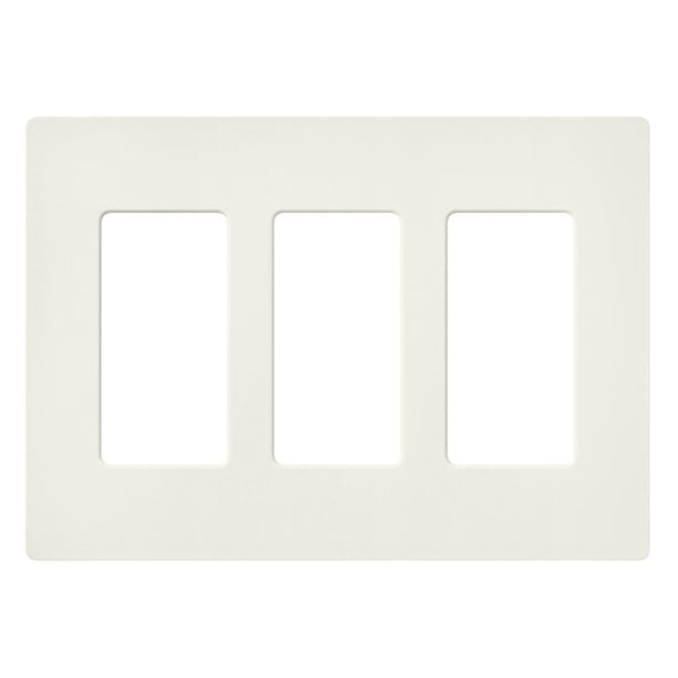 Placa de Pared Lutron Claro 3 Módulos Satinado Biscuit