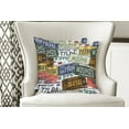 thumbnail image 4 of Ambesonne Retro Throw Pillow Cover 2 Pack, Vintage Travel Plate, 16", Green Blue Yellow, 4 of 6