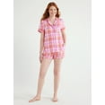 thumbnail image 4 of Joyspun Women's Dreamy Soft Collection Notch Collar Top and Shorts Pajama Set, 2-Piece, Sizes XS-3X, 4 of 7