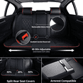 thumbnail image 5 of FLORICH Car Seat Covers Full Set, Waterproof Faux Leather Seat Protectors, Automotive Interior Cushions Universal Fit for Most Cars Suv Trucks, Red Line, 5 of 9