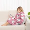 thumbnail image 4 of Pink Halloween Ghosts Blanket Hoodies for Kids 6-13YR Oversize Wearable Blanket Hoodies for Boys Girls Teens, 4 of 7