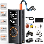Ophanie Cordless Portable Tire Inflator - 160 PSI, Air Pump for Car Tires, Bike, Bicycle, Motorcycles, Electric Pump with LED Light & Digital Pressure Gauge