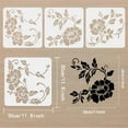 thumbnail image 2 of 3 pcs Floral Stencils for Painting on Furniture 11.8x1.8inch Reusable Spring Peony Drawing Template DIY Art Nature Plants Flower Stencil for Painting on Wall Wood Fabric and Paper for DIY, 2 of 7