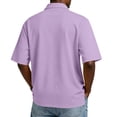 thumbnail image 3 of Resicozy Men's Polo Shirts Short Sleeve Button Down Golf Classic Fit Casual Fashion Solid Color T-Shirt Light Purple XL, 3 of 8