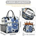 thumbnail image 5 of OBREWU Blue Pioneer Flower Women's Insulated Leakproof Large Lunch Bag, Oxford Cloth, 5 of 7