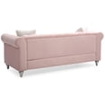 thumbnail image 5 of HomeStock Victorian Virtue Sofa - Pink, 83"L x 34"W x 30"H, Jeweled Tufted Micro Suede Velvet Cover, Pocketed Coil Cushions, Chrome Nailheads, 5 of 9