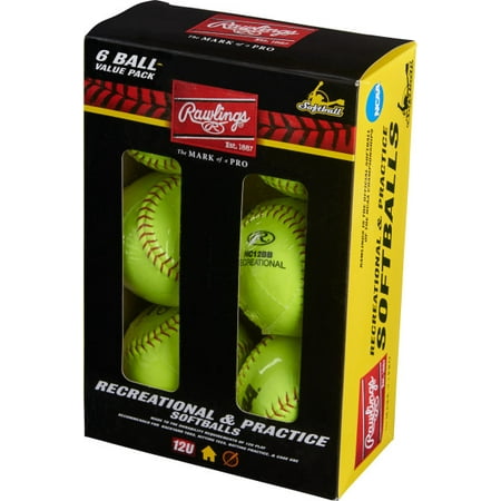 Rawlings NCAA 12 inch Branded Recreational Fastpitch Ball - Box of 6