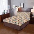 thumbnail image 1 of Rainbow Paw Print Keeshond Dogs Blue 3-Piece Bedding Set, 1 of 5