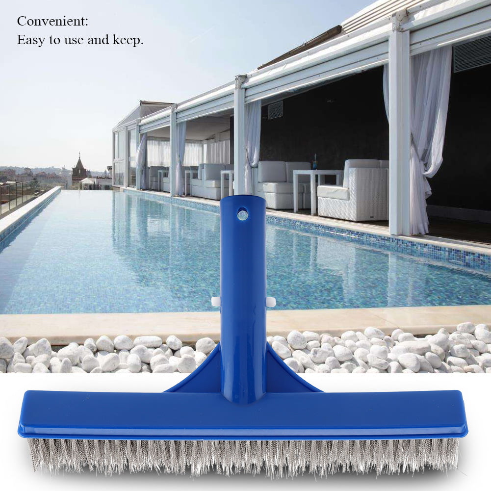 Camidy 10in Swimming Pool Ground Steel Brush Bottom Walls Cleaning Supplies for Pond Spa Hot Spring