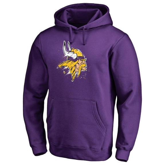 Men's Purple Minnesota Vikings Splatter Logo Pullover Hoodie