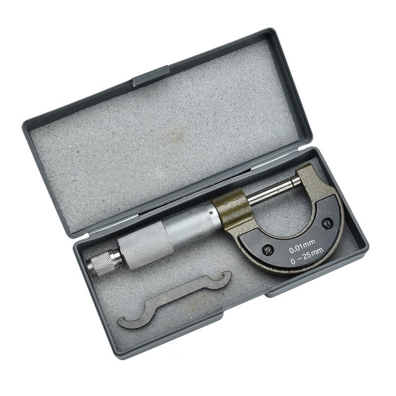 Outside Micrometer 0-25mm 0.01mm Gauge MetricTool With Metal Caliper Tool 