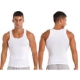 thumbnail image 3 of Ocealan Men's Tank Swimsuit Top Athletic Vest Rash Guard Shirt Solid Color Sleeveless Workout Playwear White M, 3 of 7
