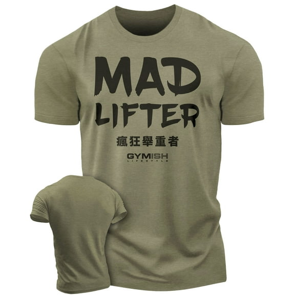 Gymish Mad Lifter Workout T-Shirt for Men, Funny Gym Shirts, Lifting T-Shirt, Deadlift Tee, Men's Gym Shirt, Workout Tops, Powerlifting & Bodybuilding Tee