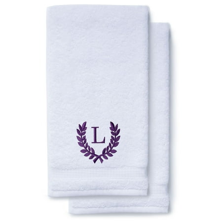 

Monogrammed Hand Towels for Bathroom Kitchen Makeup | Personalized Gift for Wedding-Bridal | Roman Font Custom Luxury Turkish Towel | Spa Collection Oversized 16 X 30 Inch Set of 2