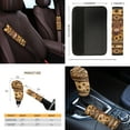 thumbnail image 4 of Jeiento Cattle Car Front Back Seat Covers Full Set with Steering Wheel Cover Seatbelt Pads Car Armrest Cover Gear Shift Knob Cover Set Trash Bin Southwest Aztec Rearview Mirror Protector Cup Holders, 4 of 7