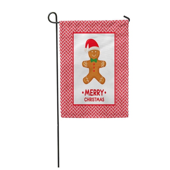 KDAGR Gingerbread Man Decorated in Colored Icing Merry Christmas Garden Flag Decorative Flag House Banner 28x40 inch
