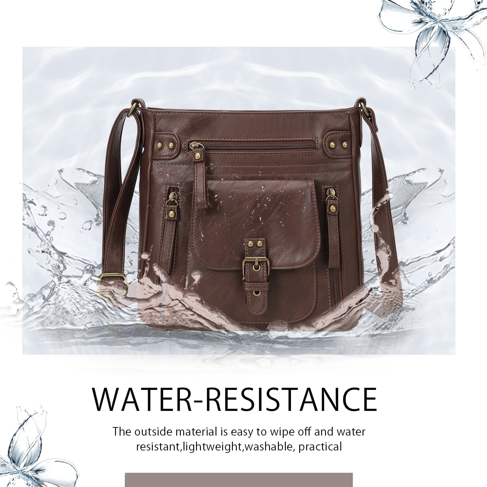 KL928 Messenger Bags for Women Leather Handbag Brown Crossbody Purse Women's Gifts
