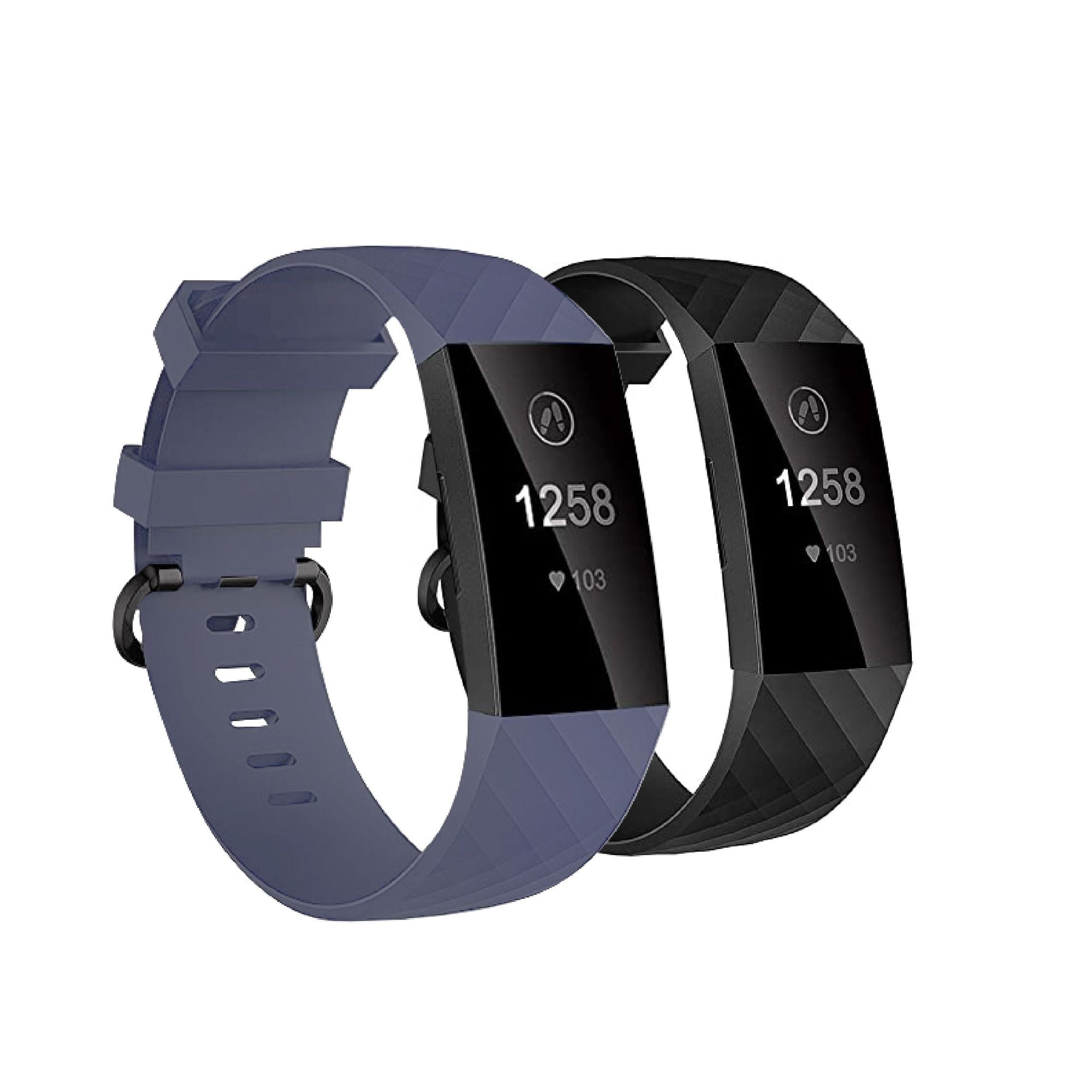 Insten 2Pack Soft TPU Rubber Band For Fitbit Charge 4, Charge 3 & SE