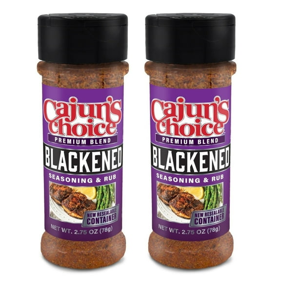 Cajun’s Choice Blackened Seasoning & Rub (2 Pack) – Authentic Cajun Spice Blend for Seafood, Chicken, Steak, and Vegetables