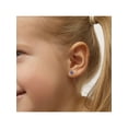 thumbnail image 4 of Radiant Prong Simulated Sapphire Toddler Earrings Safety Screw Back - 14k Gold, 4 of 9