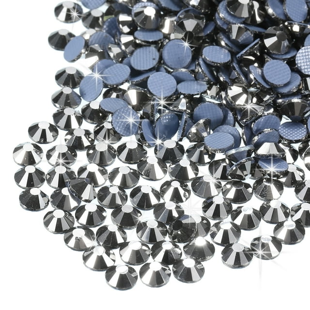 Uxcell 2880 Pcs Hotfix Rhinestones Flatback Crystal Glass Gems SS10 2.9mm Grey