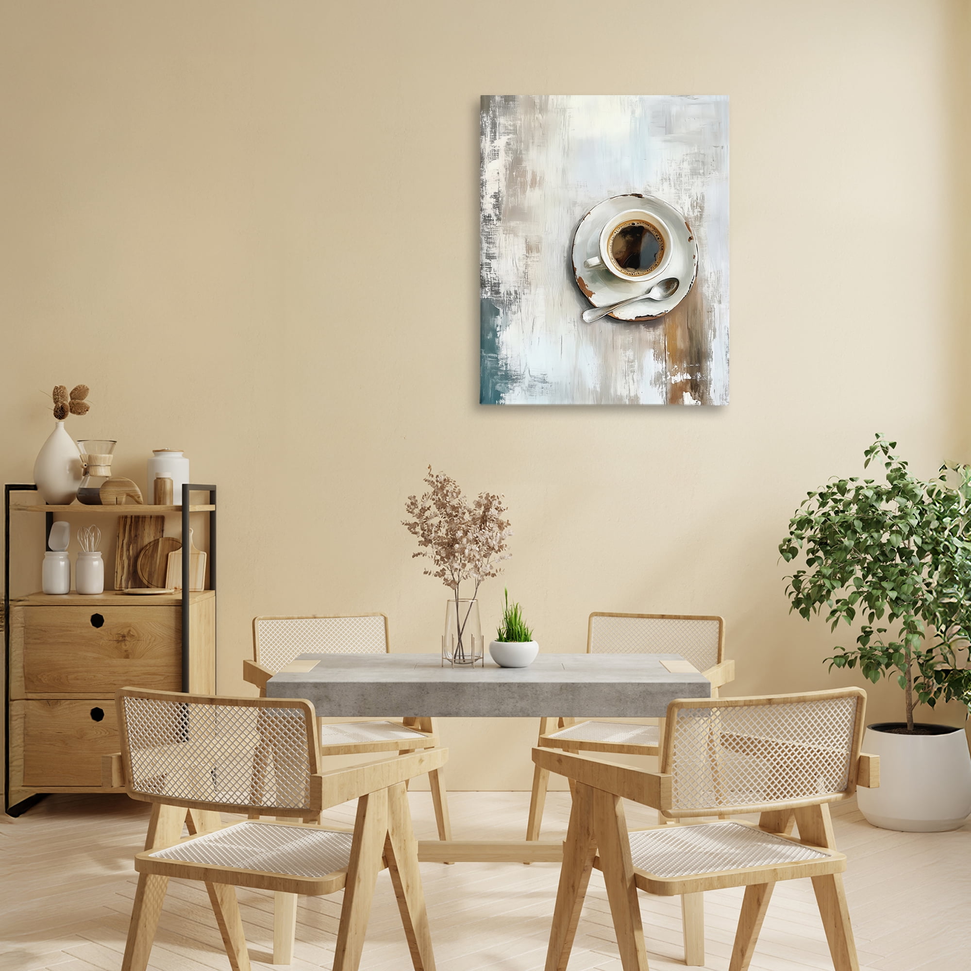 Stupell Industries Neutral & Rustic Cup of Coffee Canvas Wall Art, design by LSR Design Studio