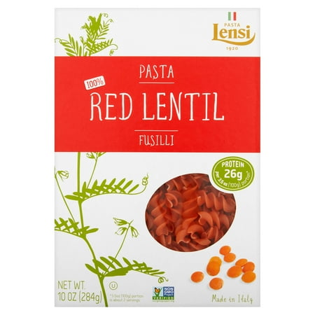 - (2 pack) Pasta Lensi Red Lentil Fusilli, 10 oz