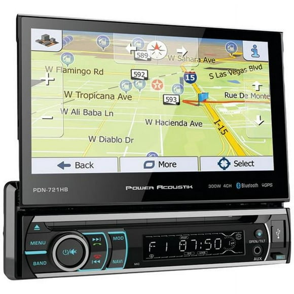 Power Acoustik PDN-721HB 7 in. LCD Touchscreen DVD Receiver with Detachable Face &amp; Bluetooth