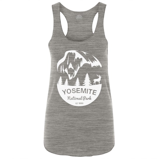 Gravity Outdoor Co. Yosemite Womens Tank Tank - Logo blanco - Gris urbano - 2XL Gravity Outdoor Co. Camiseta sin mangas