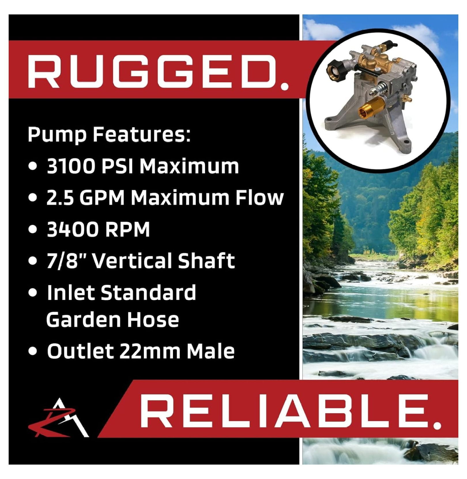 3100 PSI Upgraded POWER PRESSURE WASHER WATER PUMP Black Max BM80913 BM80919 by The ROP Shop