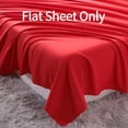 thumbnail image 3 of Lorviah 1800 Thread Count Soft Flat Sheet, Easy Care Breathable Cooling Top Sheet, California King Size, Red, 3 of 5