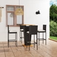 thumbnail image 1 of vidaXL 5 Piece Garden Bar Set with Cushions Poly Rattan Black, 1 of 5