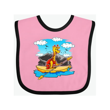 

Inktastic Kayaking Kids Giraffe Kayak Gift Baby Boy or Baby Girl Bib